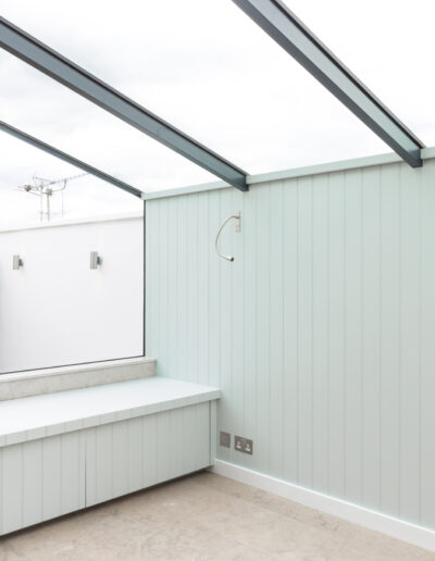 High-end stone floor installation in Hill Gate London conservatory by Marble Bros