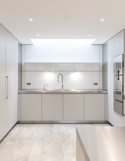 Victoria Falls quartzite kitchen floor installation Hill Gate London by Marble Bros