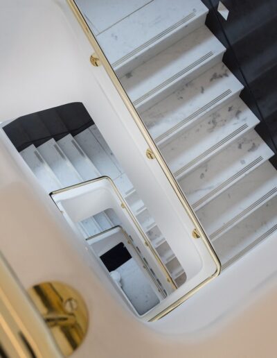 Calacatta Michelangelo marble staircase luxury London project by Stiff + Trevillion