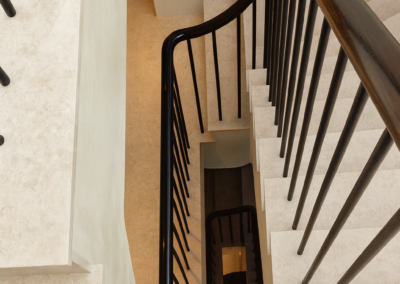 curved limestone staircase Oman White limestone Maida Vale London luxury interior stairs