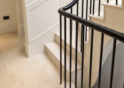 Oman White limestone staircase Maida Vale London bespoke stone stairs Marble Bros Harris Calnan